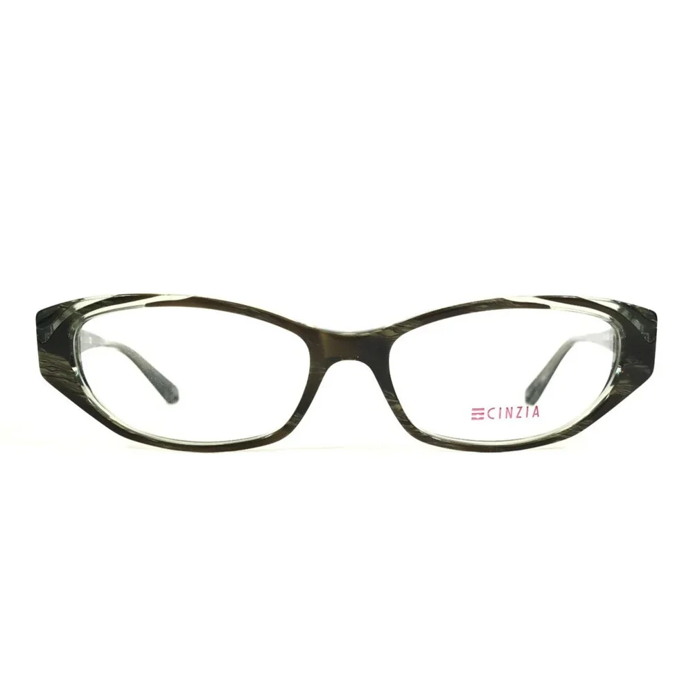 Cinzia Eyeglasses Frames CIN-5053 C1 Brown Green Cat Eye Full Rim 53-16-142